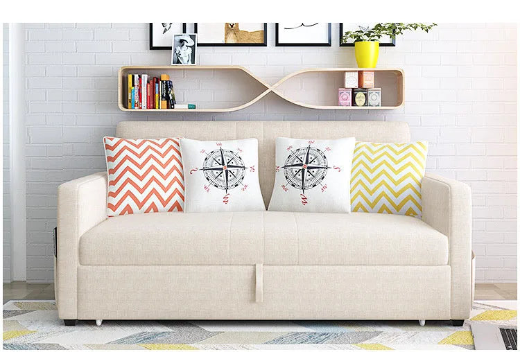 King 3-Seater Leath-aire Convertible Sleeper Sofa Bed Can be Customized