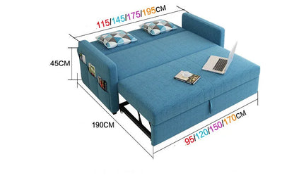 King 3-Seater Leath-aire Convertible Sleeper Sofa Bed Can be Customized