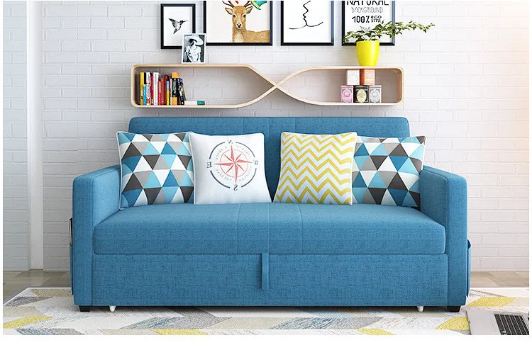 King 3-Seater Leath-aire Convertible Sleeper Sofa Bed Can be Customized