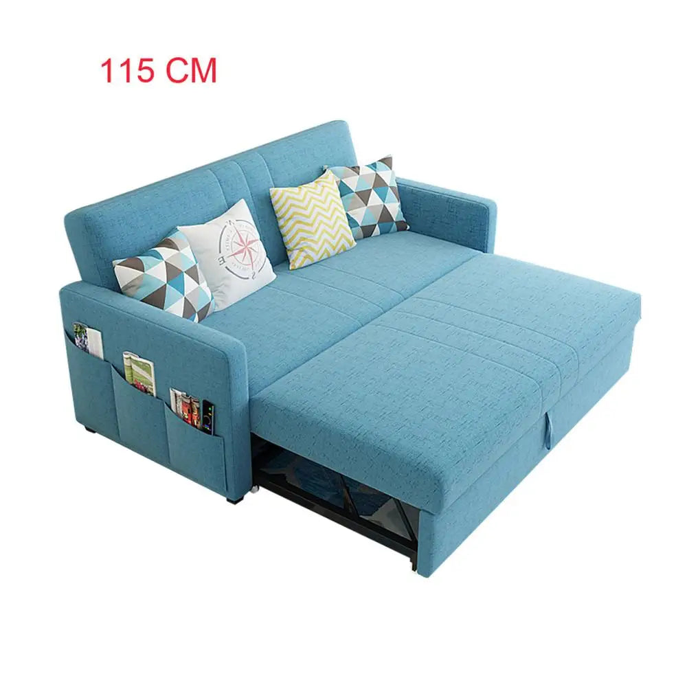 King 3-Seater Leath-aire Convertible Sleeper Sofa Bed Can be Customized