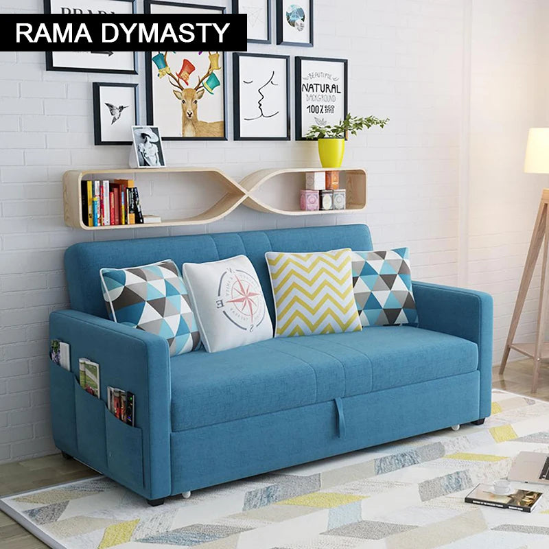King 3-Seater Leath-aire Convertible Sleeper Sofa Bed Can be Customized