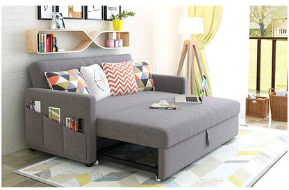 King 3-Seater Leath-aire Convertible Sleeper Sofa Bed Can be Customized