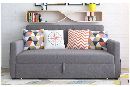 King 3-Seater Leath-aire Convertible Sleeper Sofa Bed Can be Customized