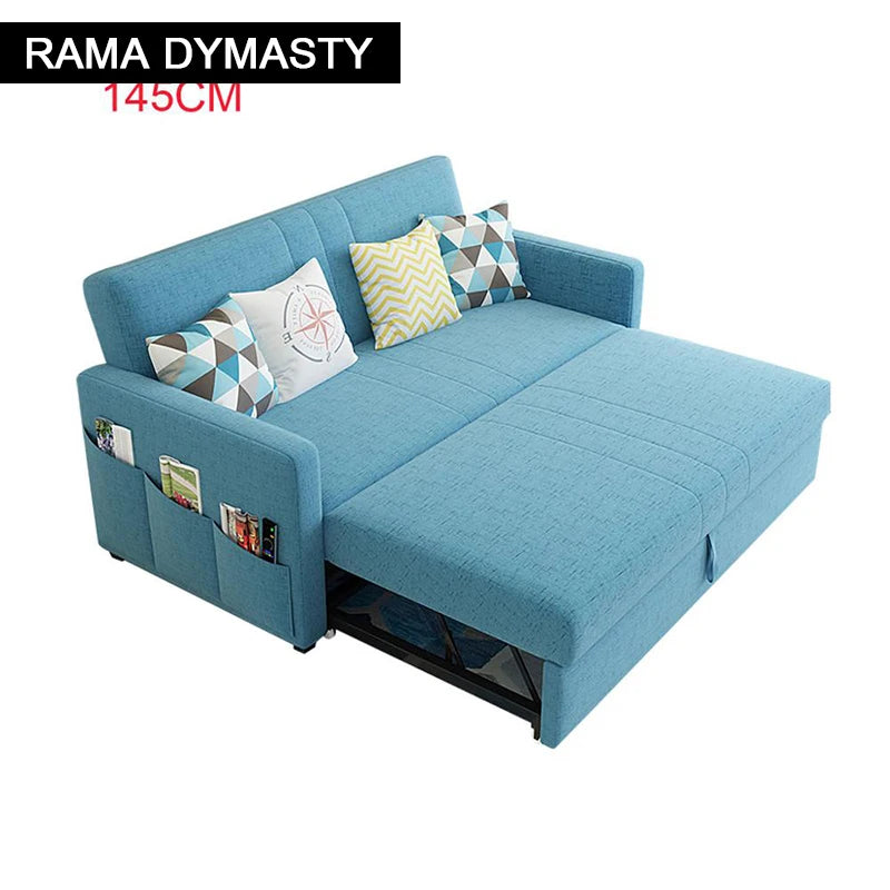 King 3-Seater Leath-aire Convertible Sleeper Sofa Bed Can be Customized