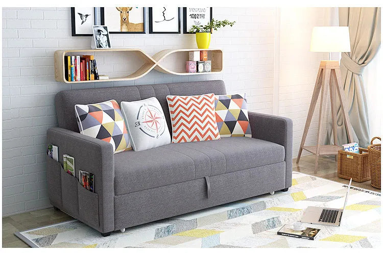 King 3-Seater Leath-aire Convertible Sleeper Sofa Bed Can be Customized