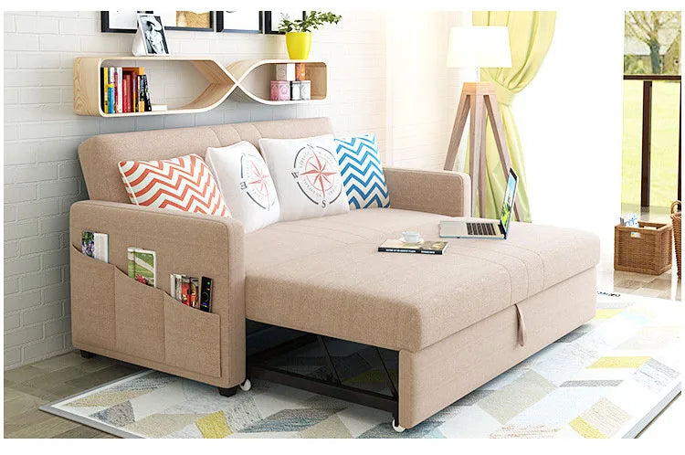 King 3-Seater Leath-aire Convertible Sleeper Sofa Bed Can be Customized