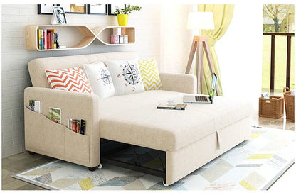King 3-Seater Leath-aire Convertible Sleeper Sofa Bed Can be Customized