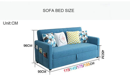 King 3-Seater Leath-aire Convertible Sleeper Sofa Bed Can be Customized