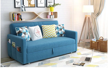 King 3-Seater Leath-aire Convertible Sleeper Sofa Bed Can be Customized