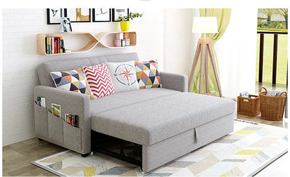 King 3-Seater Leath-aire Convertible Sleeper Sofa Bed Can be Customized