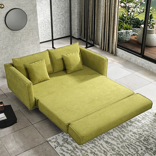 2025 popular products, modern style two-seater sofa bed, square convertible sponge-filled fabric with compression furniture