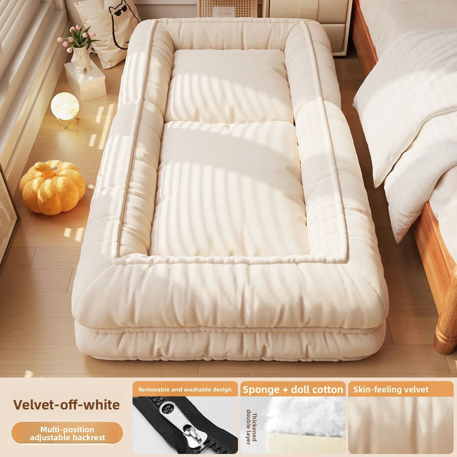 Convertible Sofa Bed 3 in 1 Foldable  Multi-Angle Adjustable High Density Sponge Folding Furniture for Living Room Bedroom