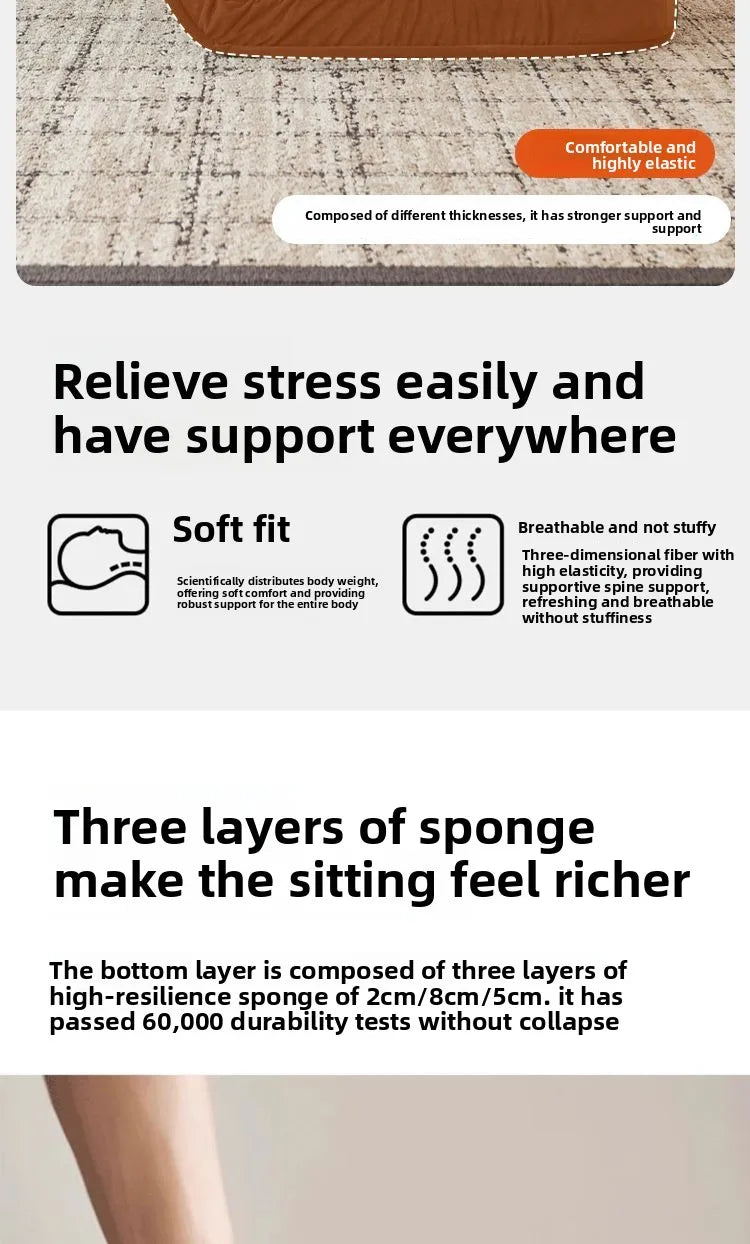 Convertible Sofa Bed 3 in 1 Foldable  Multi-Angle Adjustable High Density Sponge Folding Furniture for Living Room Bedroom