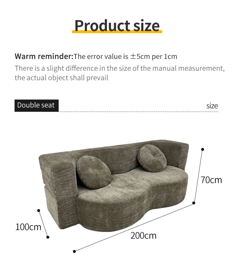 2 Seater Foldable Compression Sofa Bed Recliner Lazy Nordic Minimalist Compression Sofa Romantic Relax Kanepe Home Accessories