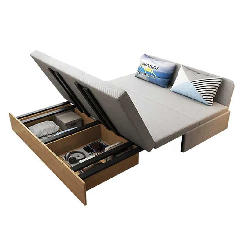 Single Double Sofa Bed Space Saving Living Room Multifunctional Folding Sofa Bed with Storage
