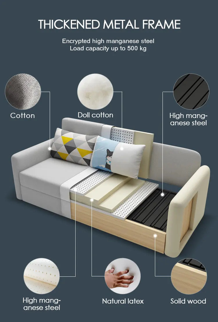 Ekintop Modern New Design Foshan Sofa Bed Steel Sofa Cum Bed