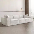 Compressed fabric sofa corduroy small unit straight row full sponge sofa without skeleton tofu block sofa