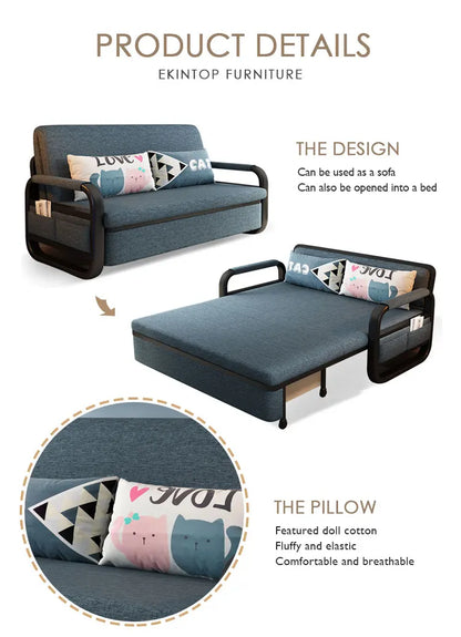 Ekintop Modern New Design Foshan Sofa Bed Steel Sofa Cum Bed