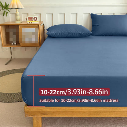 90/120/150/180x200 Fitted Bed Sheet With Elastic Band Solid Color Mattress Covers Protector Single Double King Beds 100% Polyest