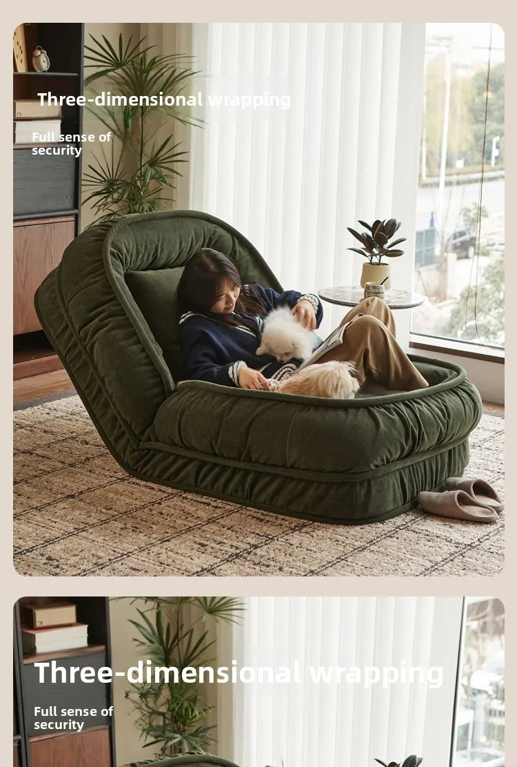 Convertible Sofa Bed 3 in 1 Foldable  Multi-Angle Adjustable High Density Sponge Folding Furniture for Living Room Bedroom