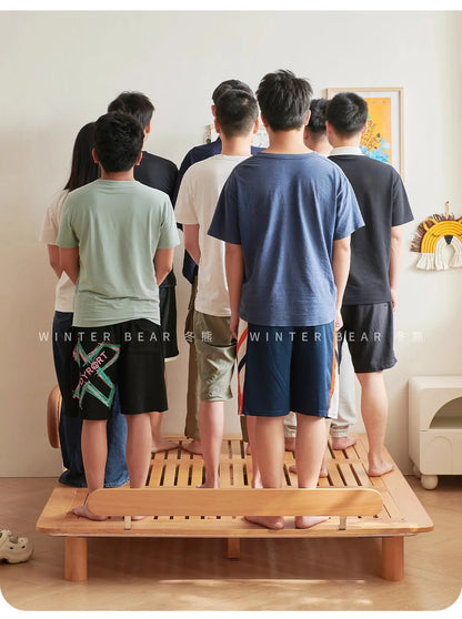 Boys and girls bed small apartment single bed 1.5 meters simple full solid wood tatami no bedside children's bed