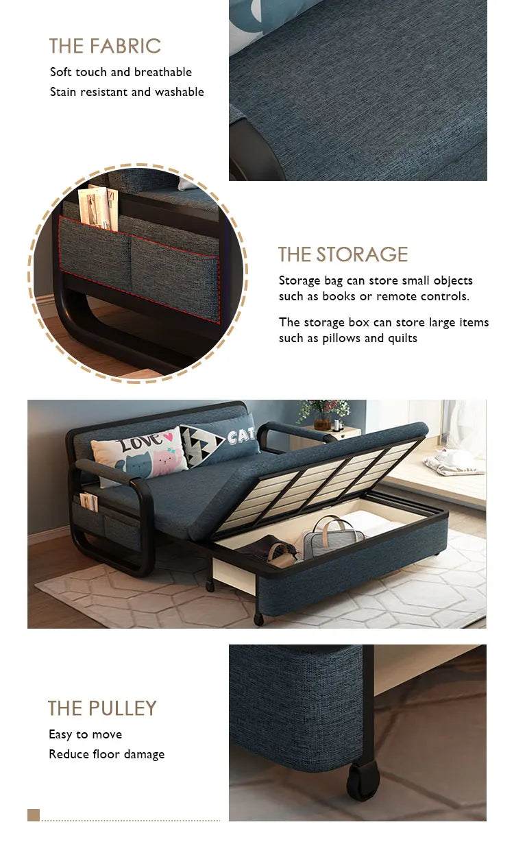 Ekintop Modern New Design Foshan Sofa Bed Steel Sofa Cum Bed