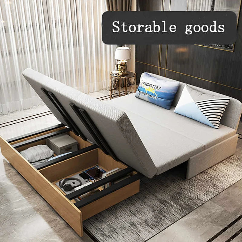 Single Double Sofa Bed Space Saving Living Room Multifunctional Folding Sofa Bed with Storage