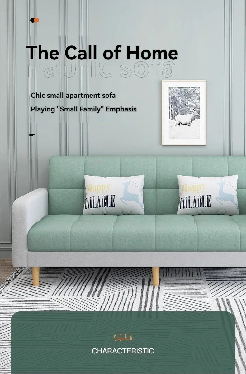 Small Unit Sofa Bed, Foldable Dual-purpose Double Bed, Home Office Nap, Three Person Sofa, Leisure Fabric, Lazy Sofa