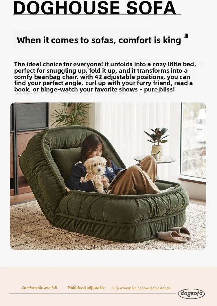 Convertible Sofa Bed 3 in 1 Foldable  Multi-Angle Adjustable High Density Sponge Folding Furniture for Living Room Bedroom