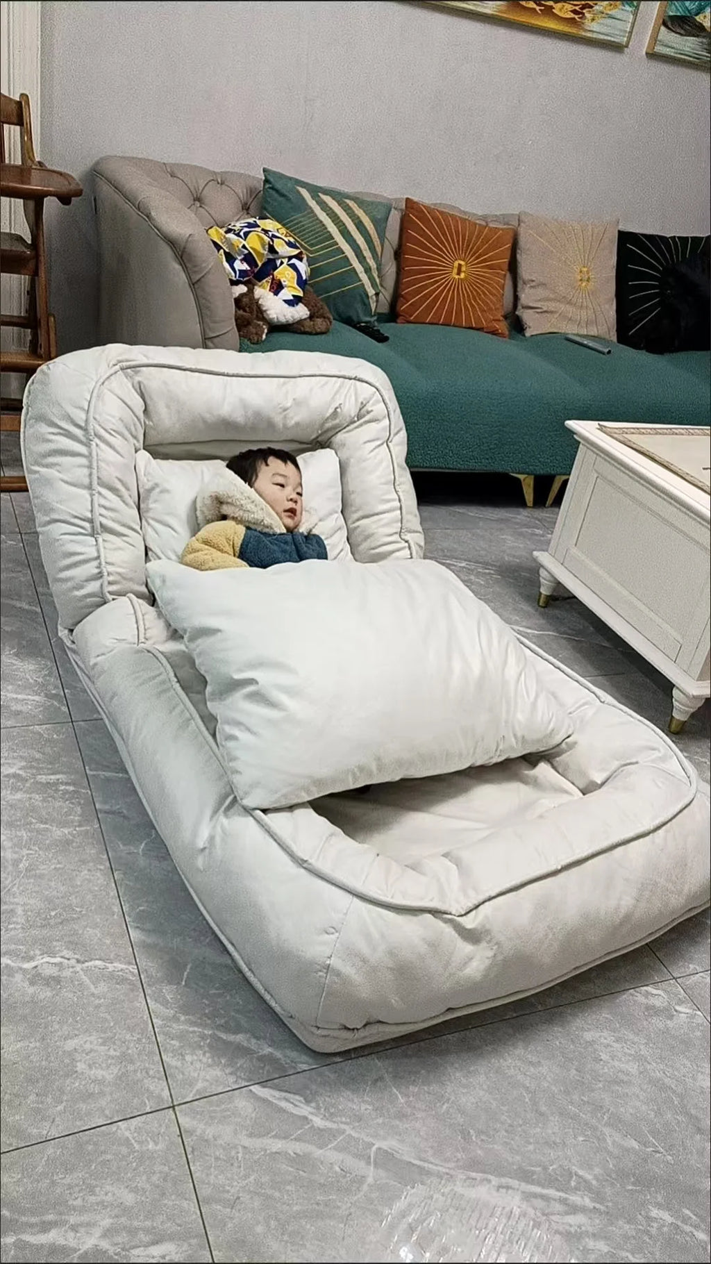 Convertible Sofa Bed 3 in 1 Foldable  Multi-Angle Adjustable High Density Sponge Folding Furniture for Living Room Bedroom