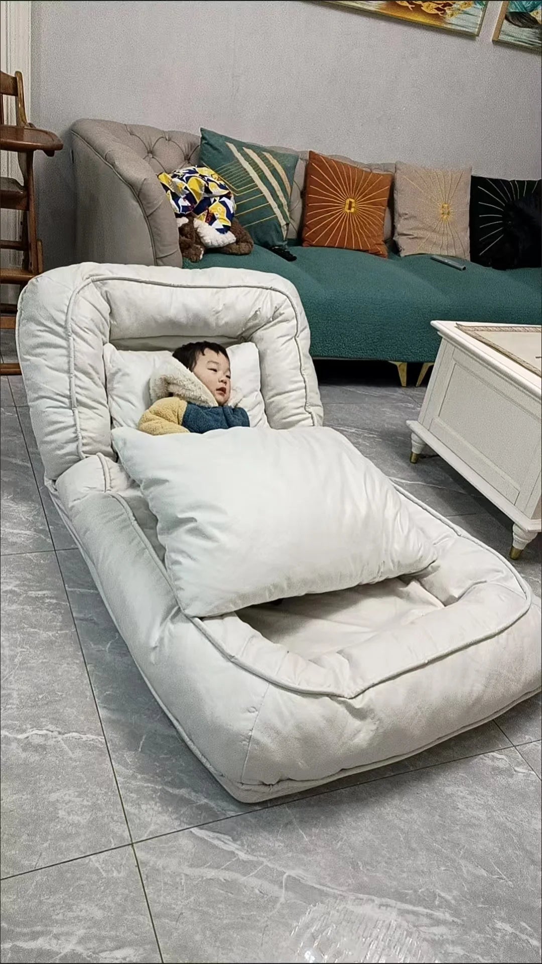 Convertible Sofa Bed 3 in 1 Foldable  Multi-Angle Adjustable High Density Sponge Folding Furniture for Living Room Bedroom
