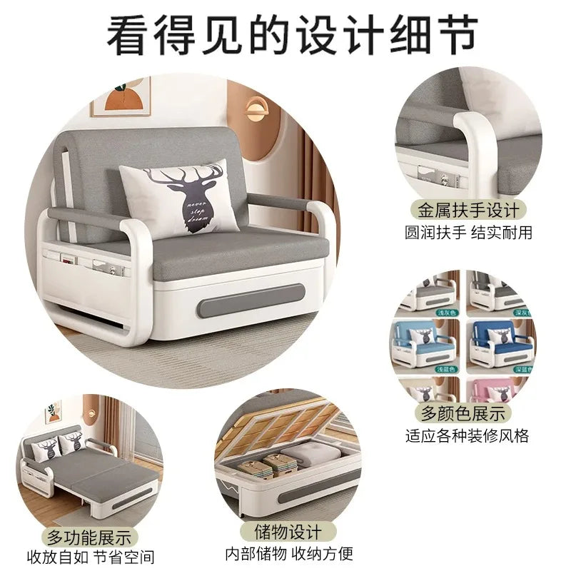 Multi-Functional Retractable Sofa Bed Modern Simple Single Bed for Home Small Space
