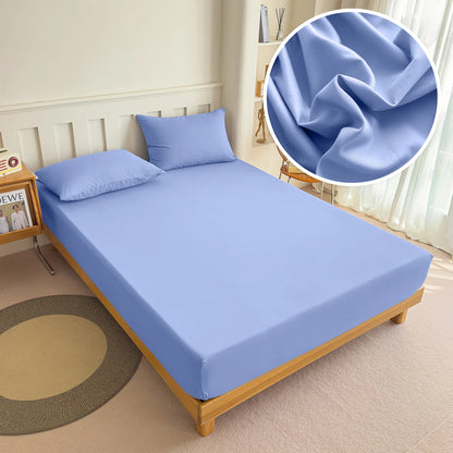 90/120/150/180x200 Fitted Bed Sheet With Elastic Band Solid Color Mattress Covers Protector Single Double King Beds 100% Polyest