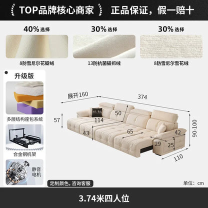 European Style Sleeper Electric Sofa Bed Living Room Luxury Electric Recliner Sofa Bed Modular Multifunctional Furniture