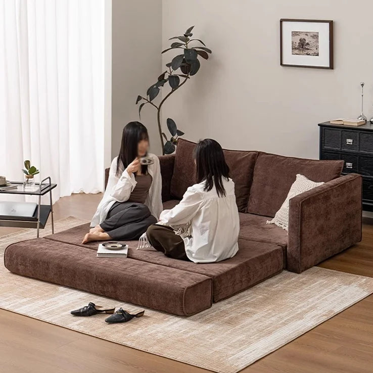 2025 popular products, modern style two-seater sofa bed, square convertible sponge-filled fabric with compression furniture