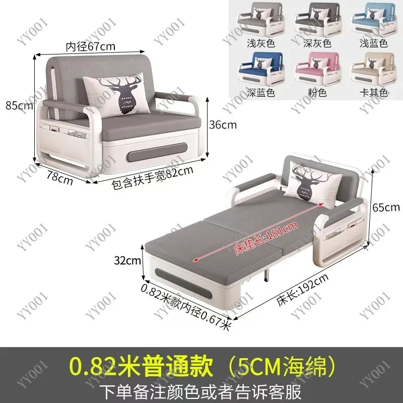 Multi-Functional Retractable Sofa Bed Modern Simple Single Bed for Home Small Space