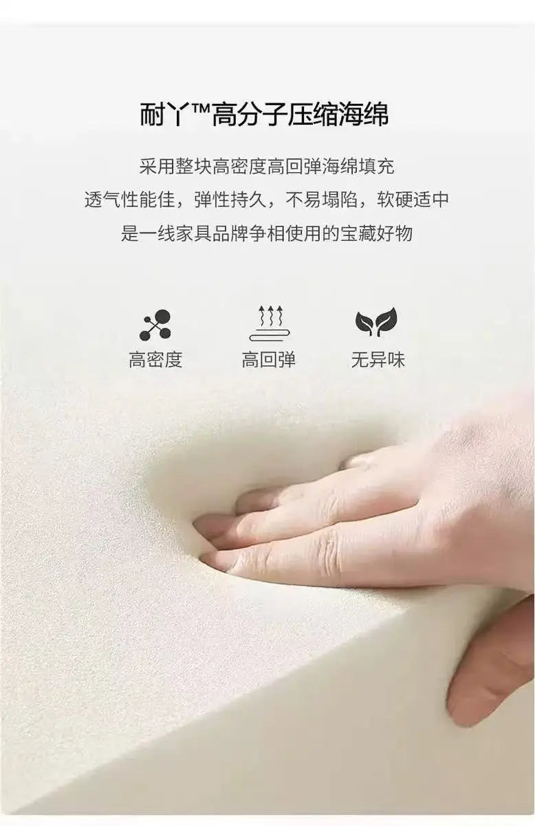 Compressed fabric sofa corduroy small unit straight row full sponge sofa without skeleton tofu block sofa