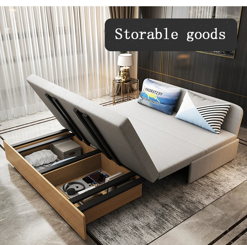 Single Double Sofa Bed Space Saving Living Room Multifunctional Folding Sofa Bed with Storage